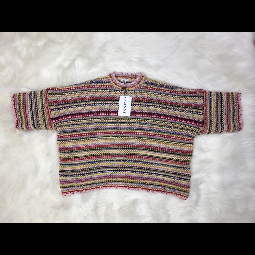 Ganni Mixed Knit Striped Sweater - Picture 5 of 8